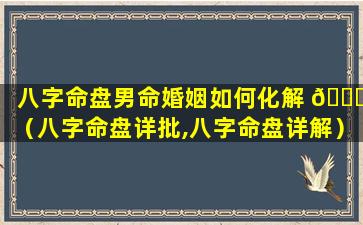 八字命盘男命婚姻如何化解 🐟 （八字命盘详批,八字命盘详解）